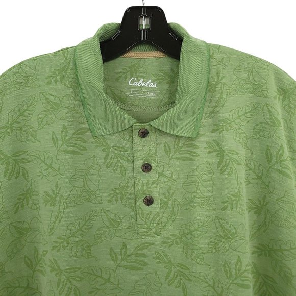 Cabelas Lakeside Beach Mountain Side Tropic Polo Shirt Mens L Short Sleeve NEW - Picture 3 of 13